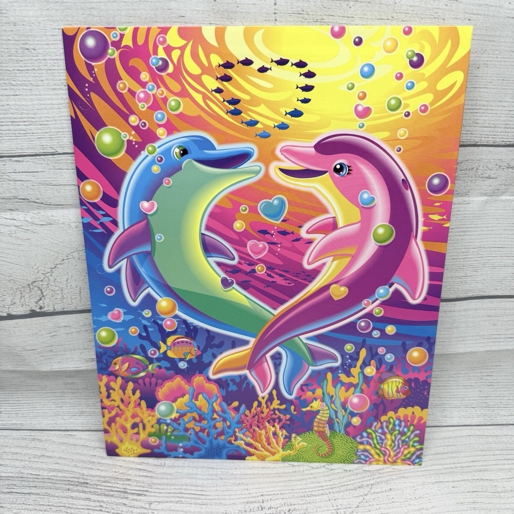 Lisa Frank 2005-06 Y2K 2-Pocket Folder Dancing Dolphins NEW UNPUNCHED